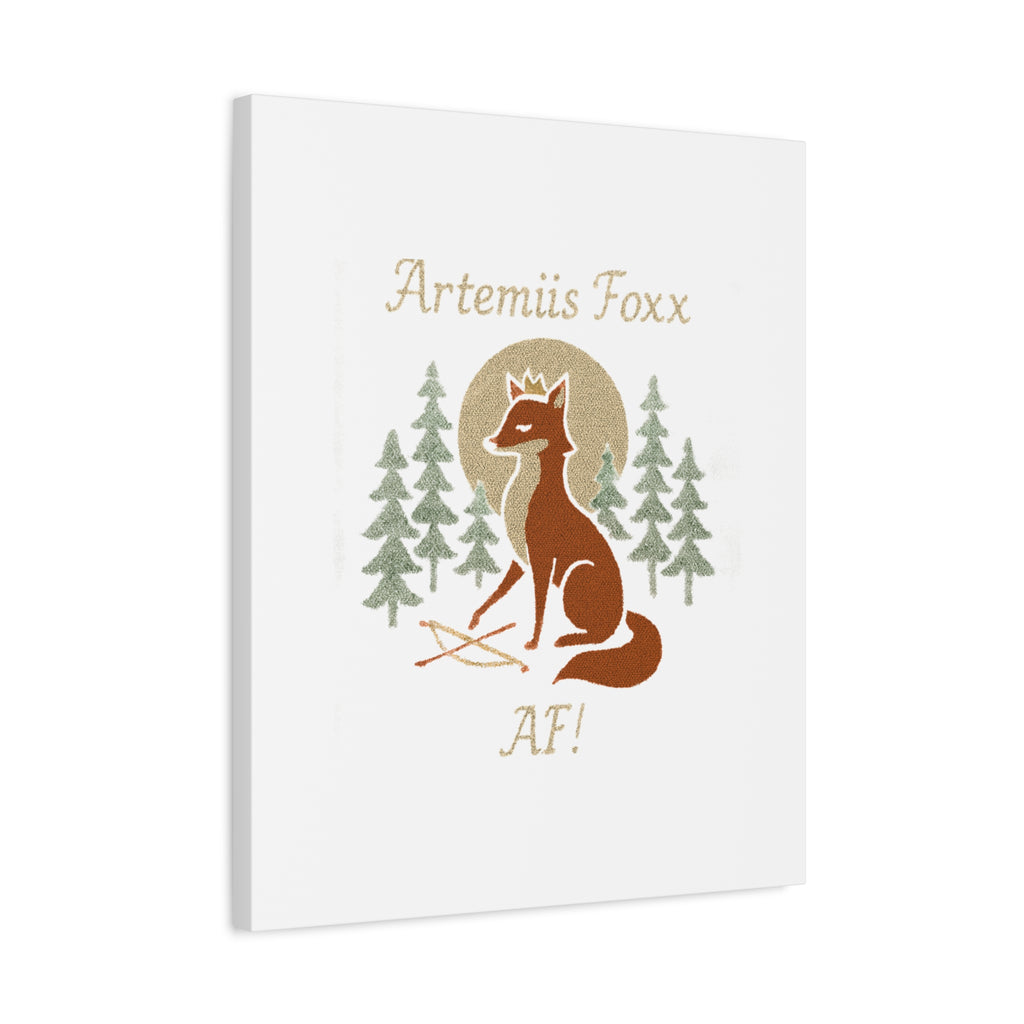 Artemiis Foxx crown fox illustration Matte Canvas