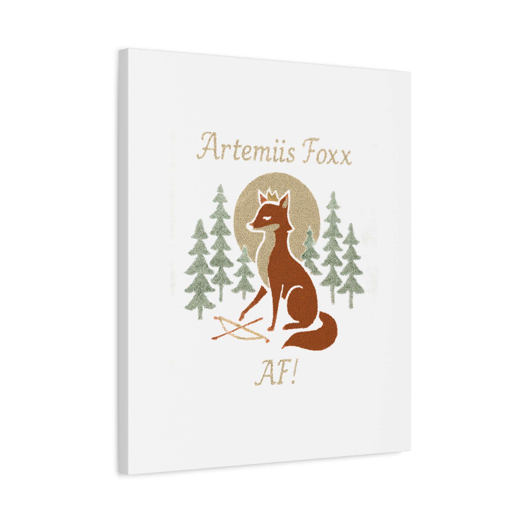 Artemiis Foxx crown fox illustration Matte Canvas