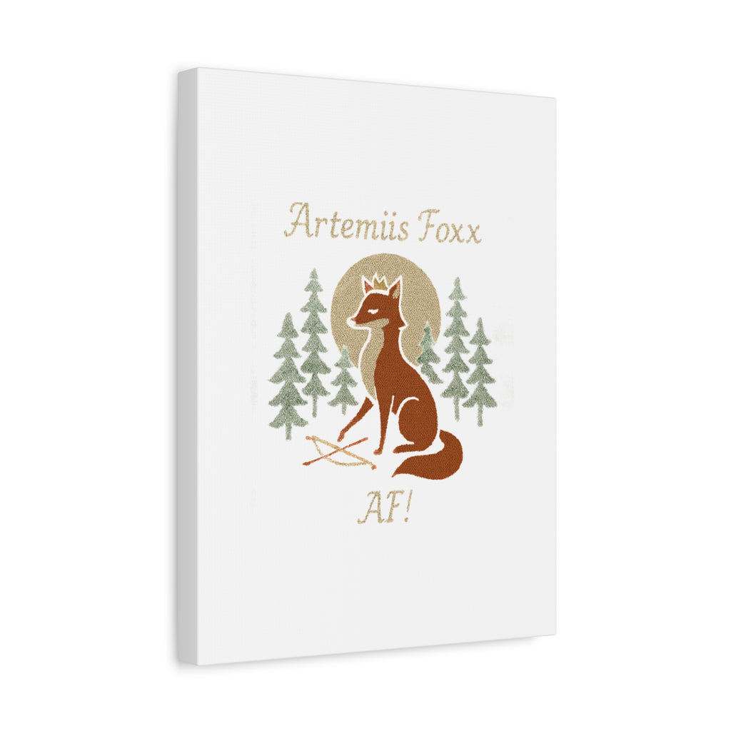 Artemiis Foxx crown fox illustration Matte Canvas