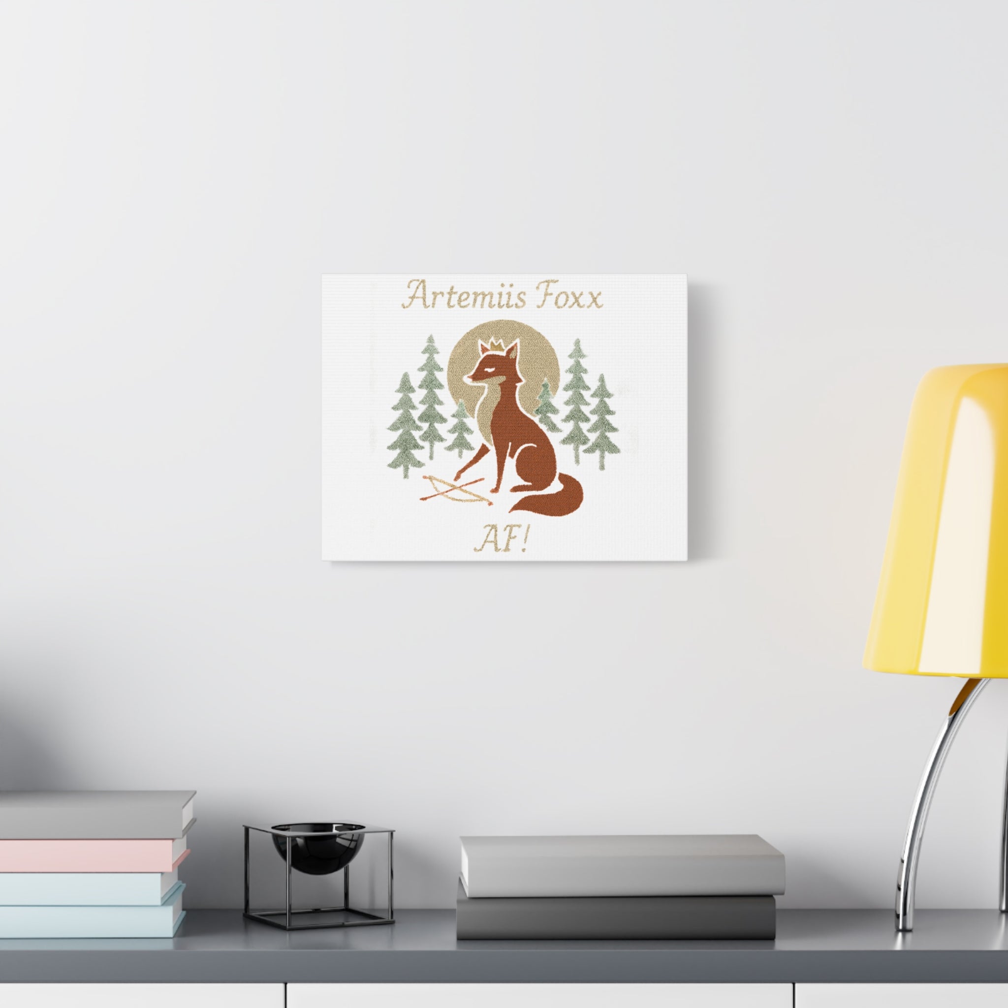 Artemiis Foxx crown fox illustration Matte Canvas
