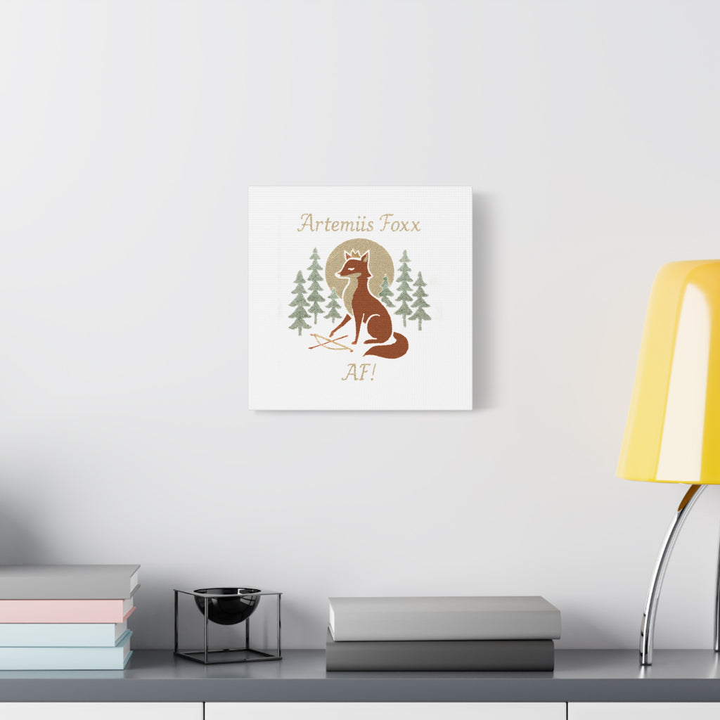 Artemiis Foxx crown fox illustration Matte Canvas