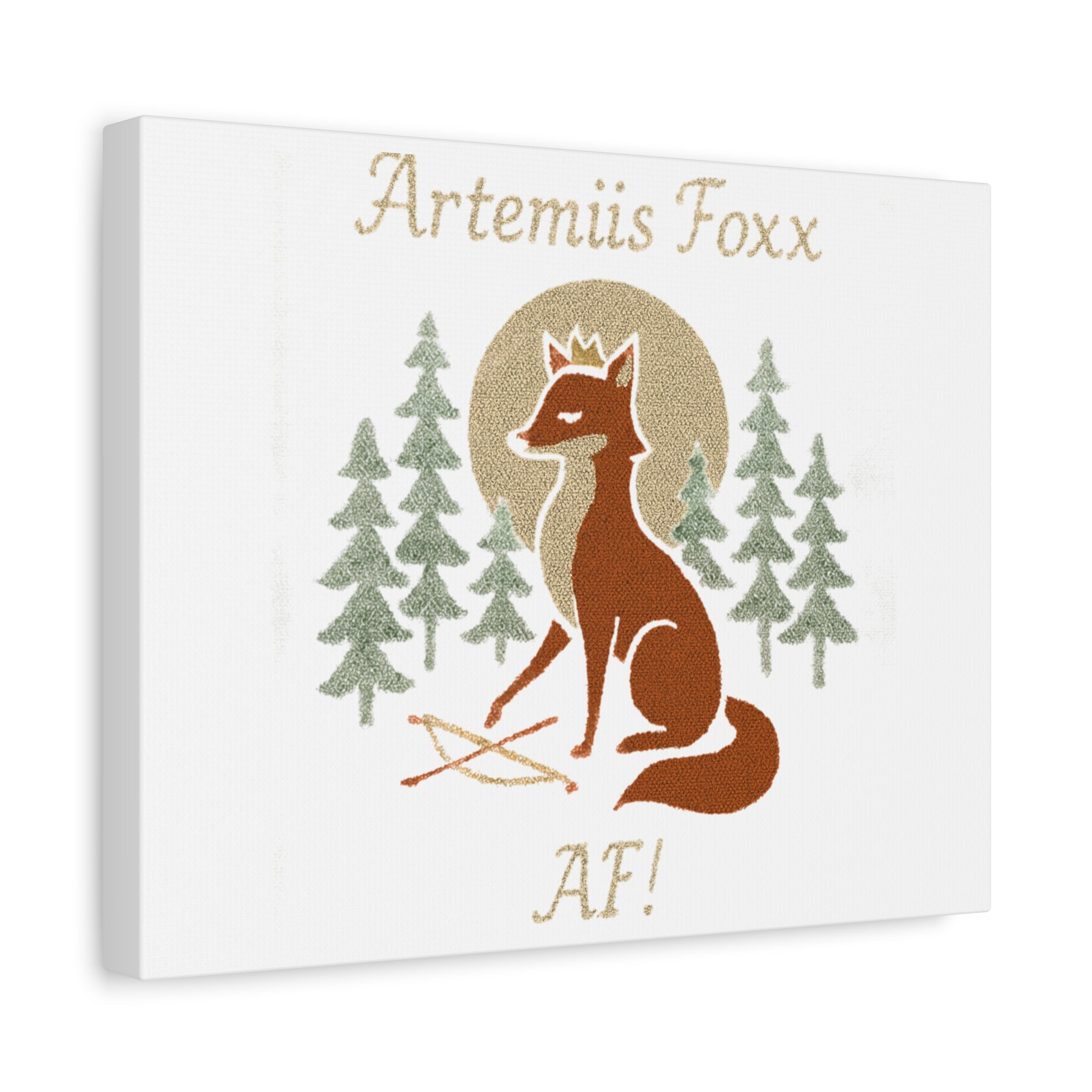 Artemiis Foxx crown fox illustration Matte Canvas