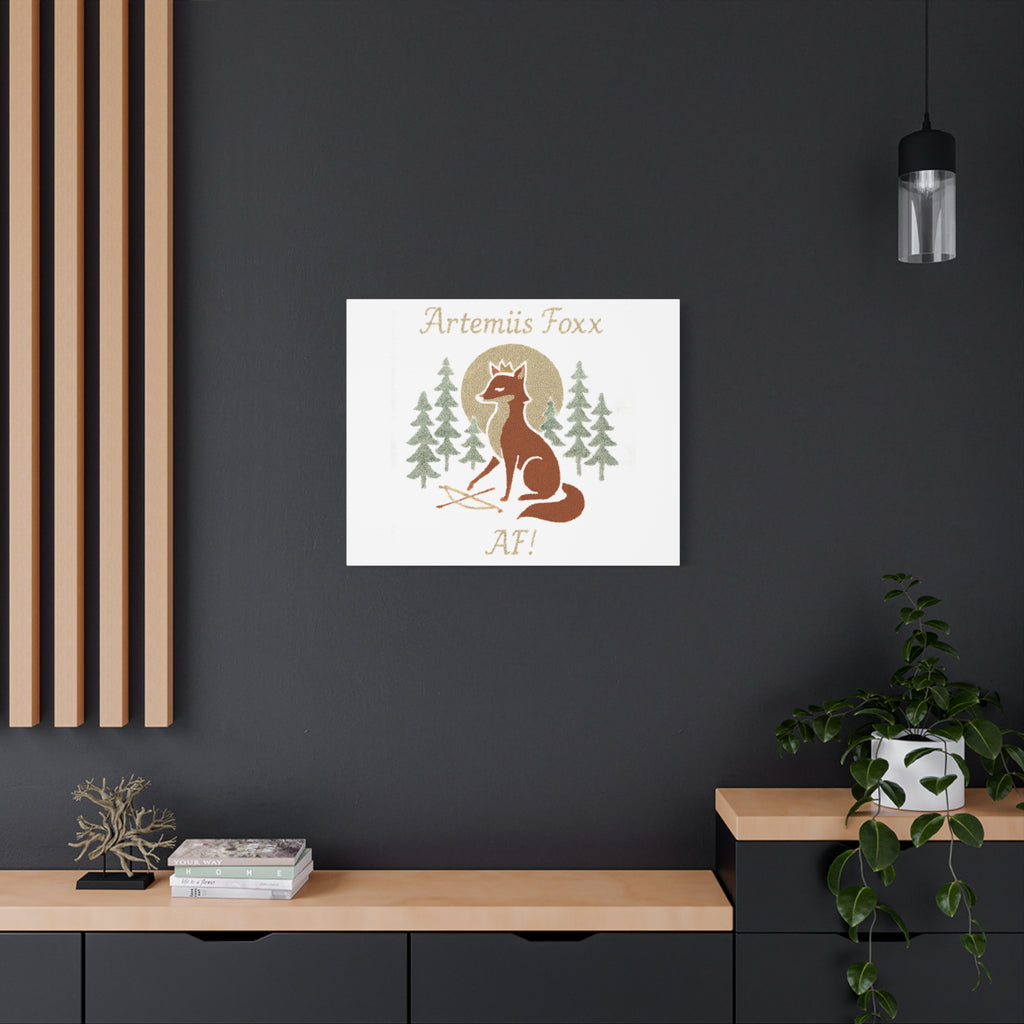 Artemiis Foxx crown fox illustration Matte Canvas