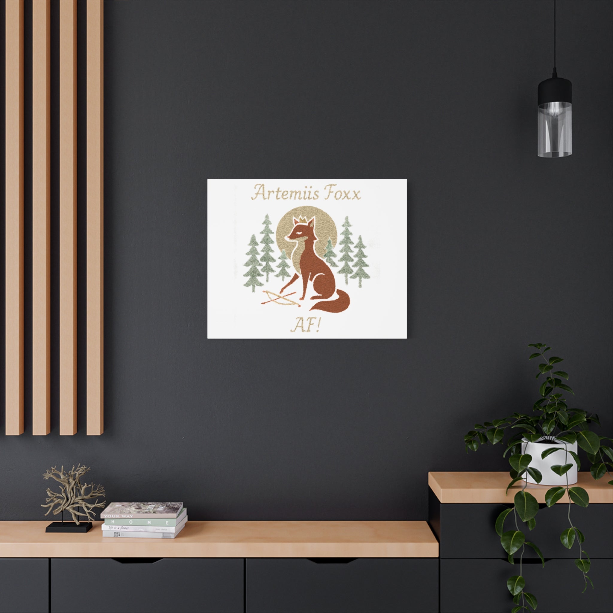 Artemiis Foxx crown fox illustration Matte Canvas