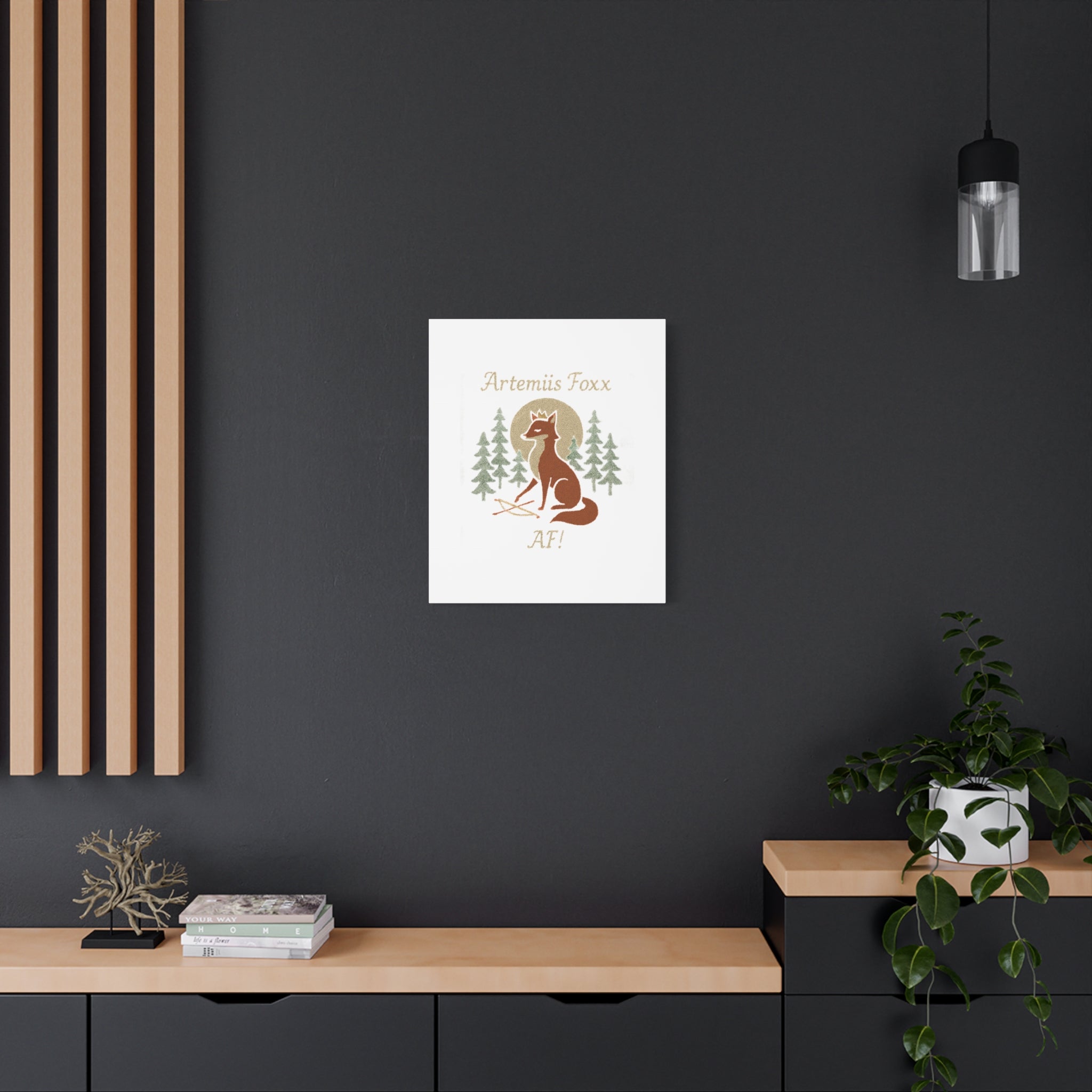 Artemiis Foxx crown fox illustration Matte Canvas