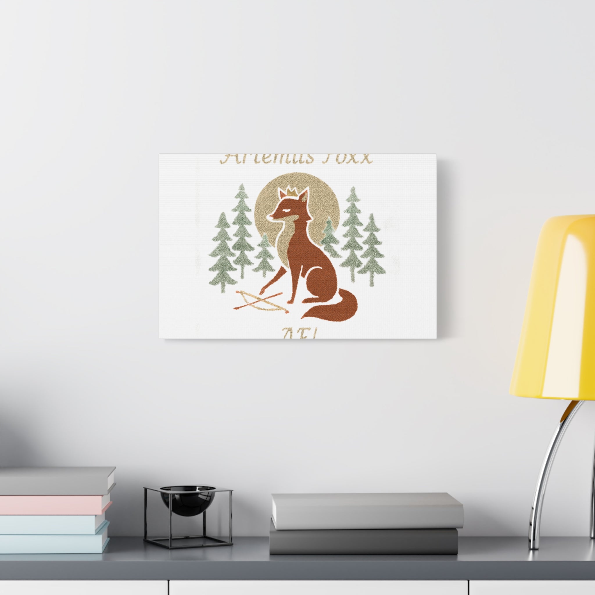 Artemiis Foxx crown fox illustration Matte Canvas
