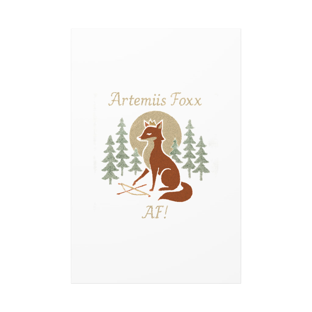 Artemiis Foxx crown fox illustration Matte Canvas
