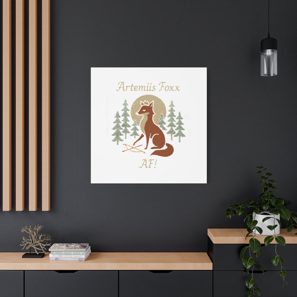 Artemiis Foxx crown fox illustration Matte Canvas