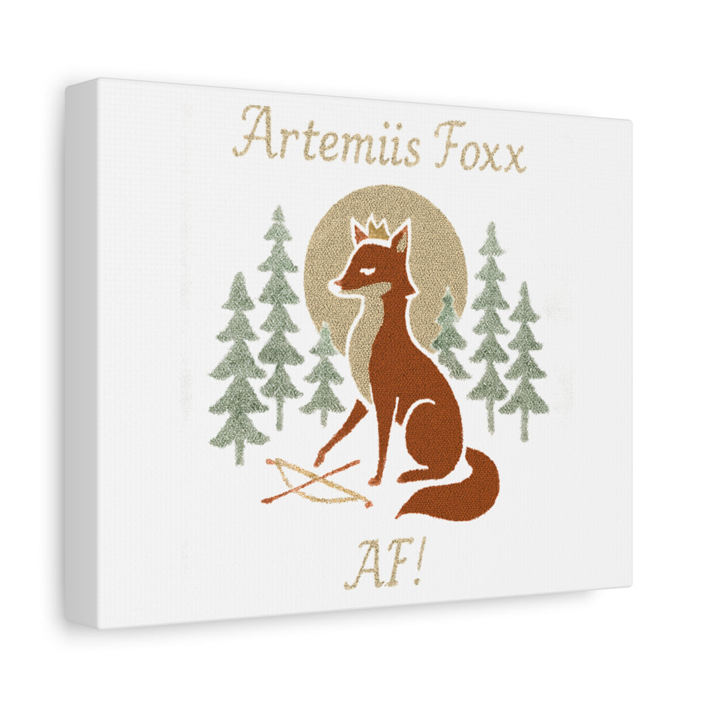 Artemiis Foxx crown fox illustration Matte Canvas