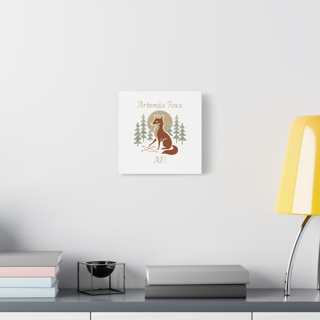 Artemiis Foxx crown fox illustration Matte Canvas