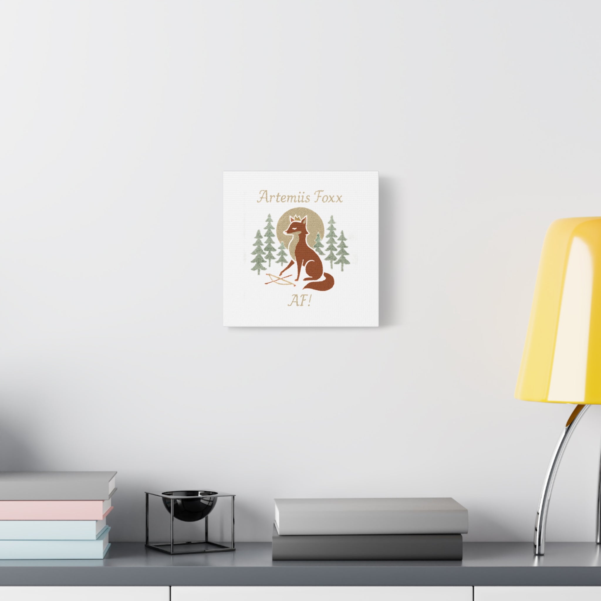 Artemiis Foxx crown fox illustration Matte Canvas