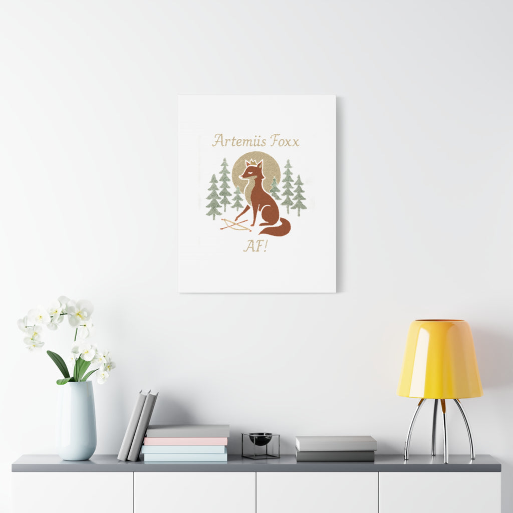 Artemiis Foxx crown fox illustration Matte Canvas