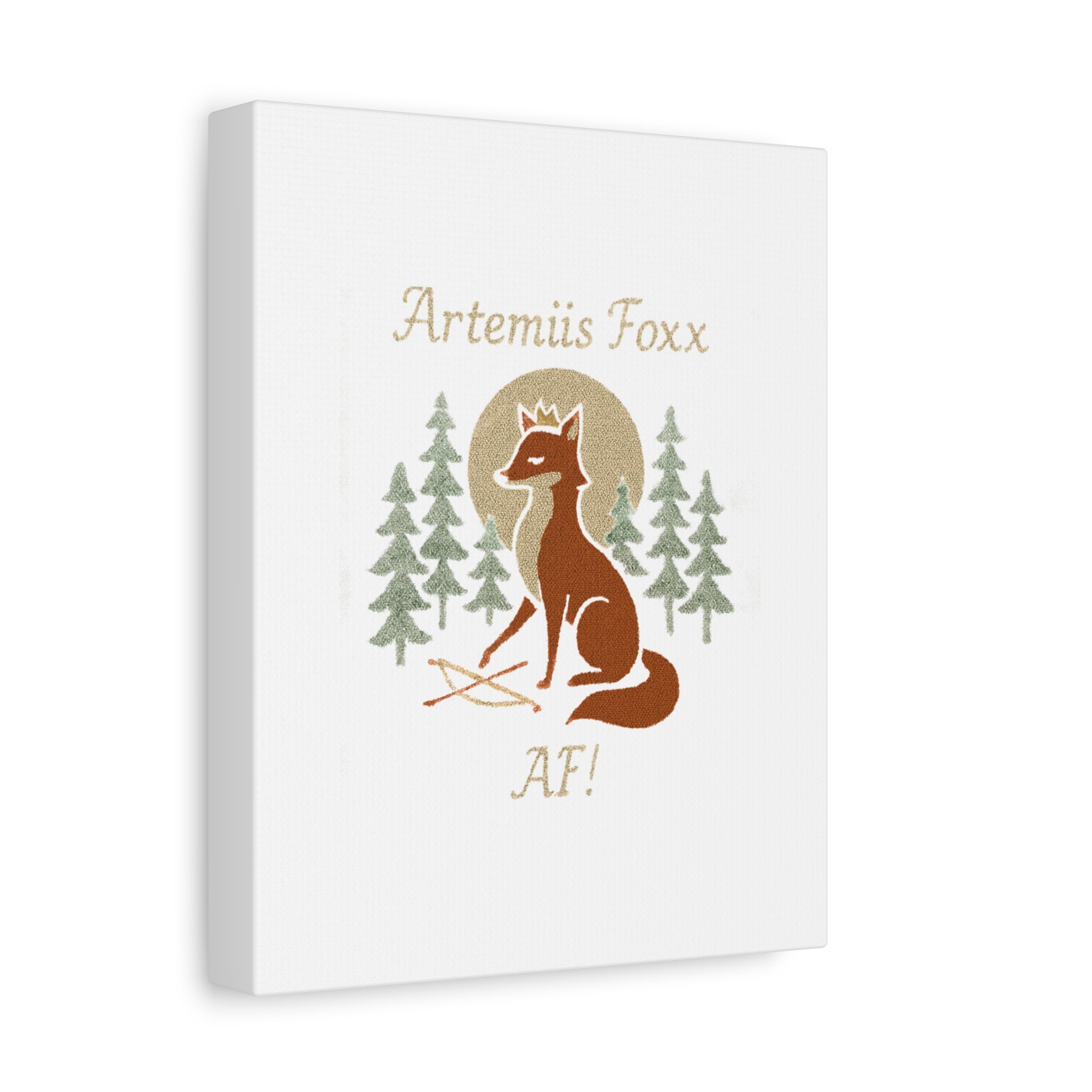 Artemiis Foxx crown fox illustration Matte Canvas