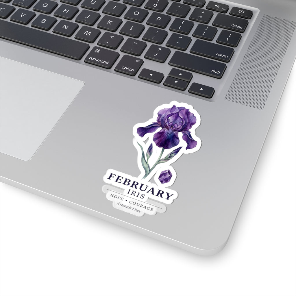 February Iris Sticker | Birth Flower, Botanical Birthday Sticker