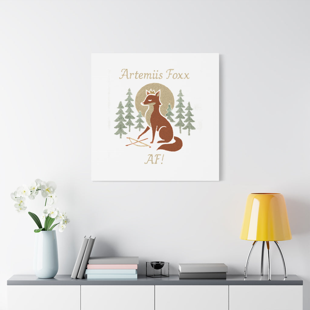 Artemiis Foxx crown fox illustration Matte Canvas