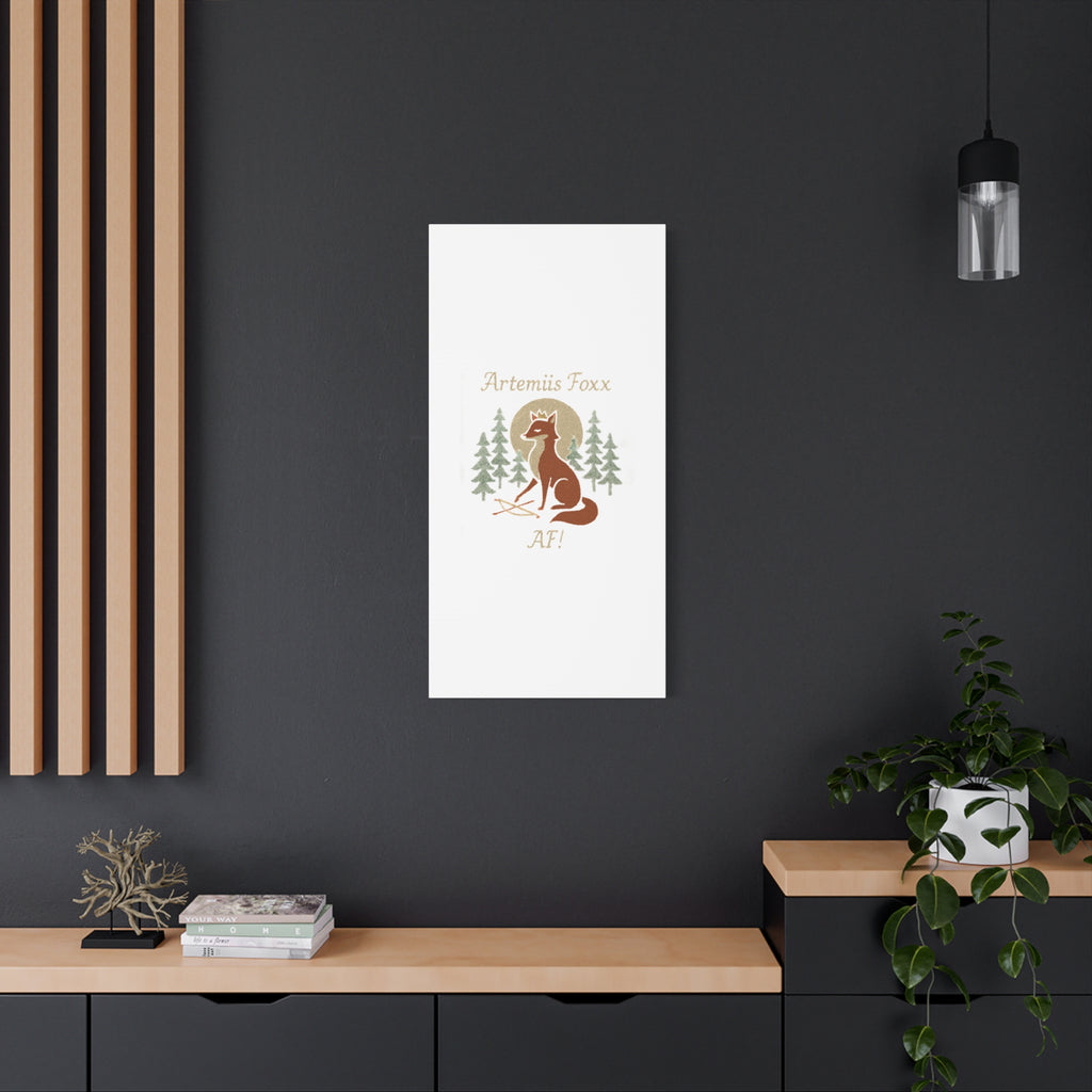 Artemiis Foxx crown fox illustration Matte Canvas