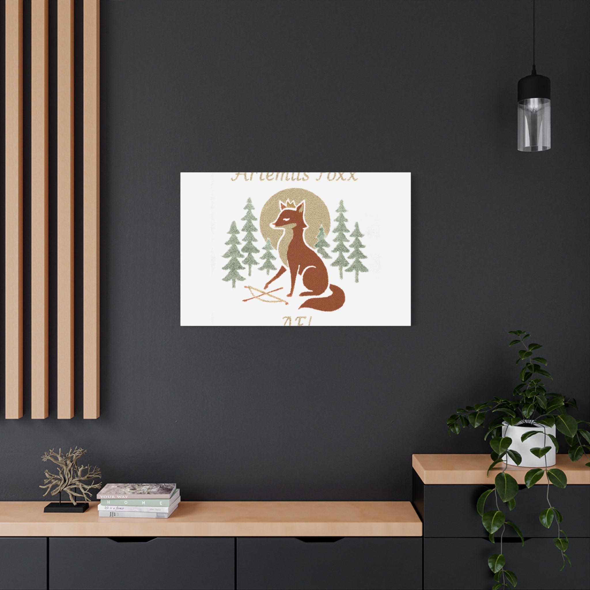 Artemiis Foxx crown fox illustration Matte Canvas