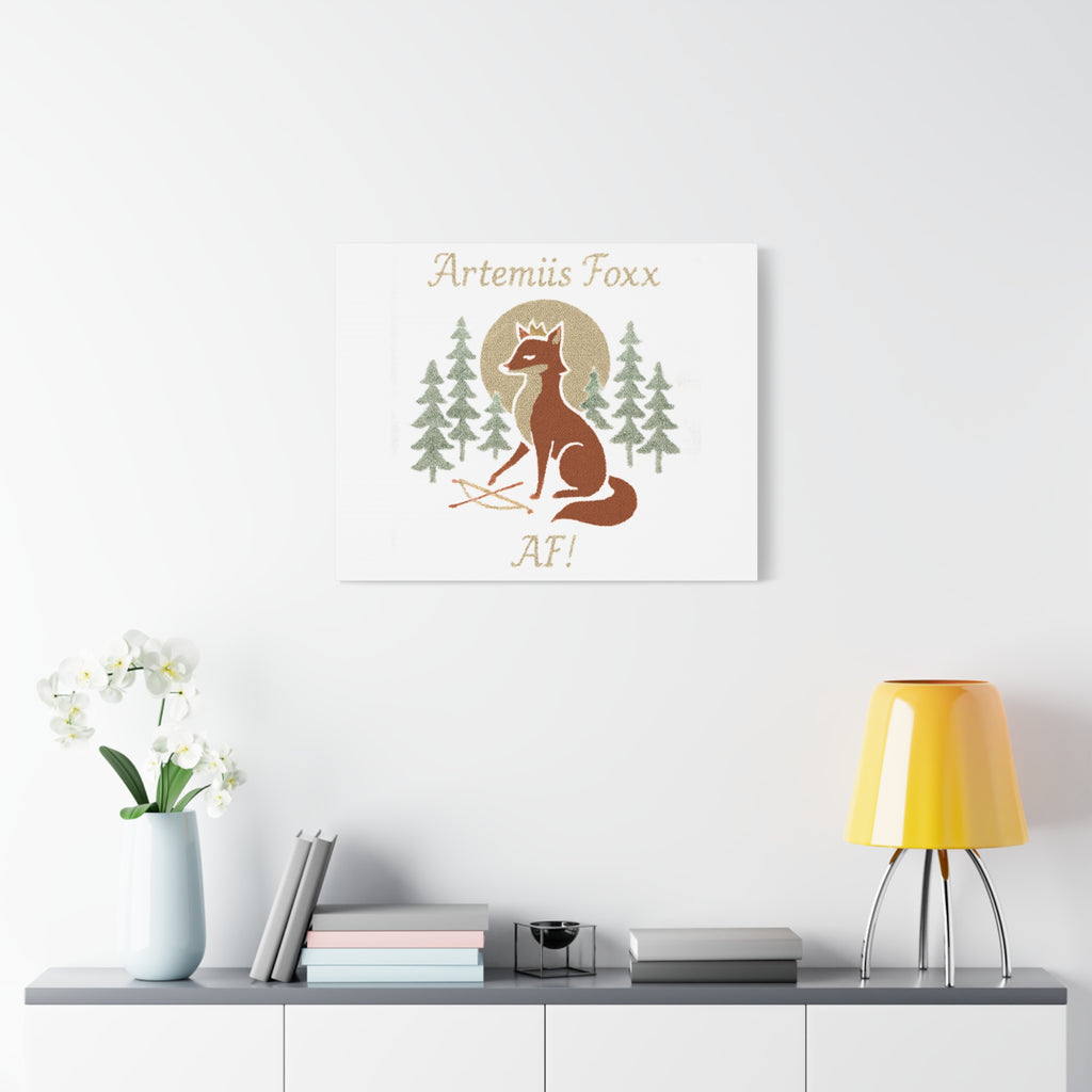 Artemiis Foxx crown fox illustration Matte Canvas