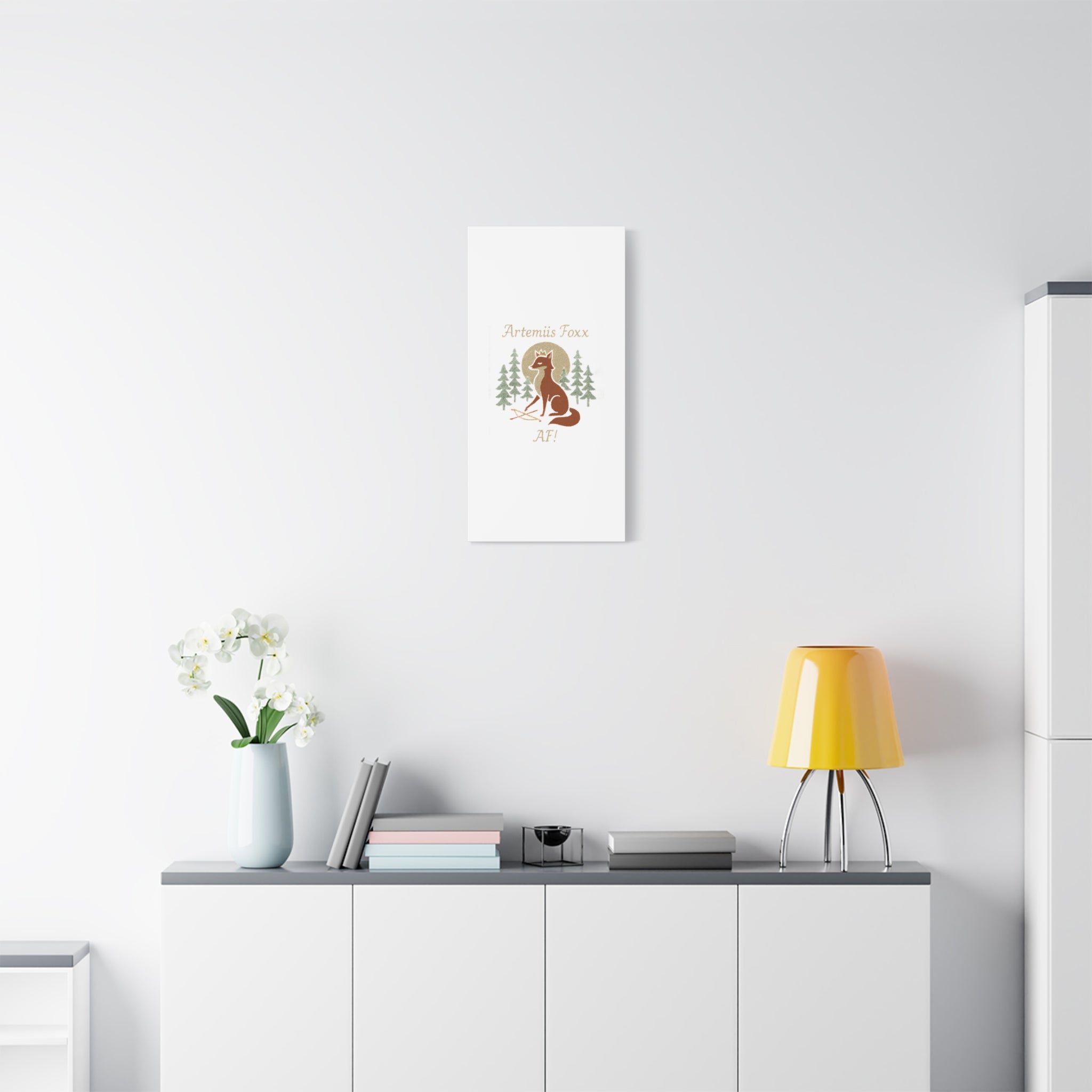Artemiis Foxx crown fox illustration Matte Canvas