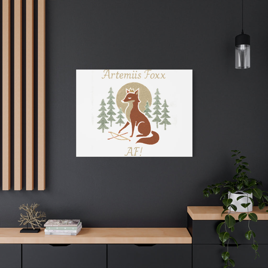 Artemiis Foxx crown fox illustration Matte Canvas