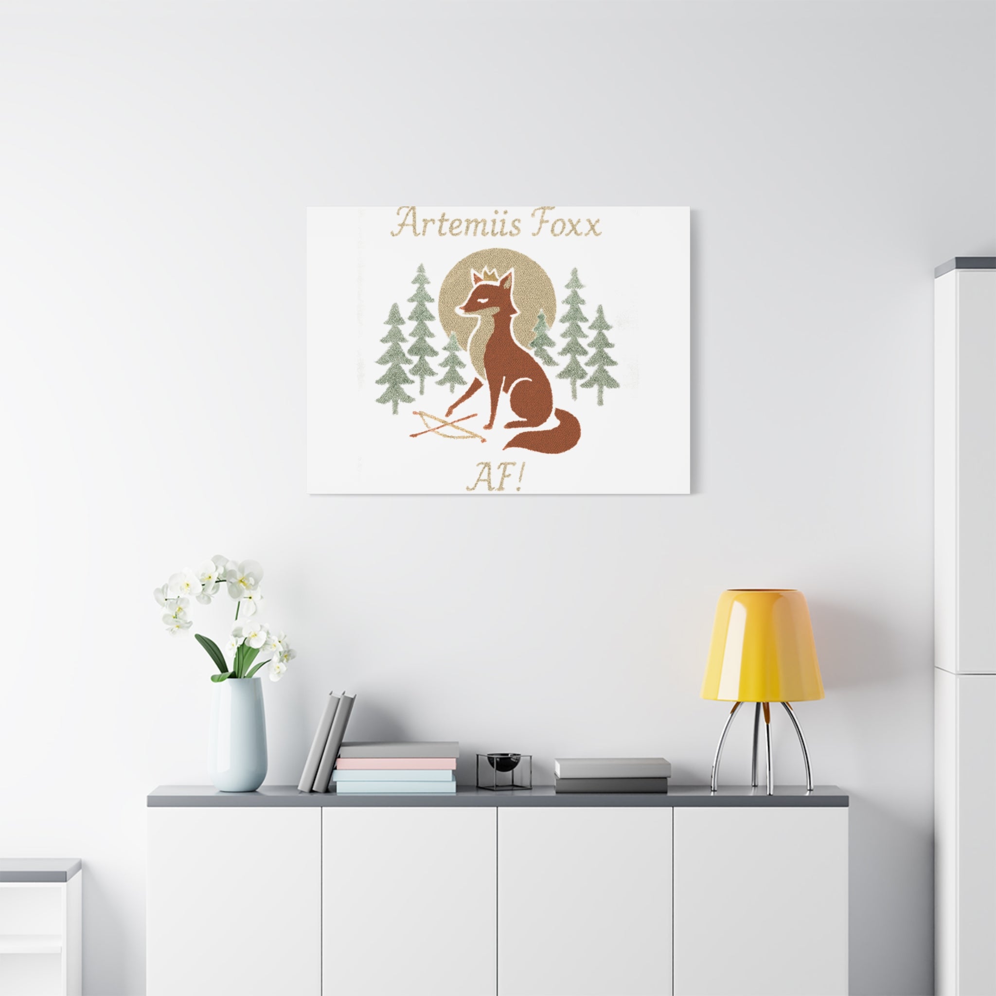 Artemiis Foxx crown fox illustration Matte Canvas