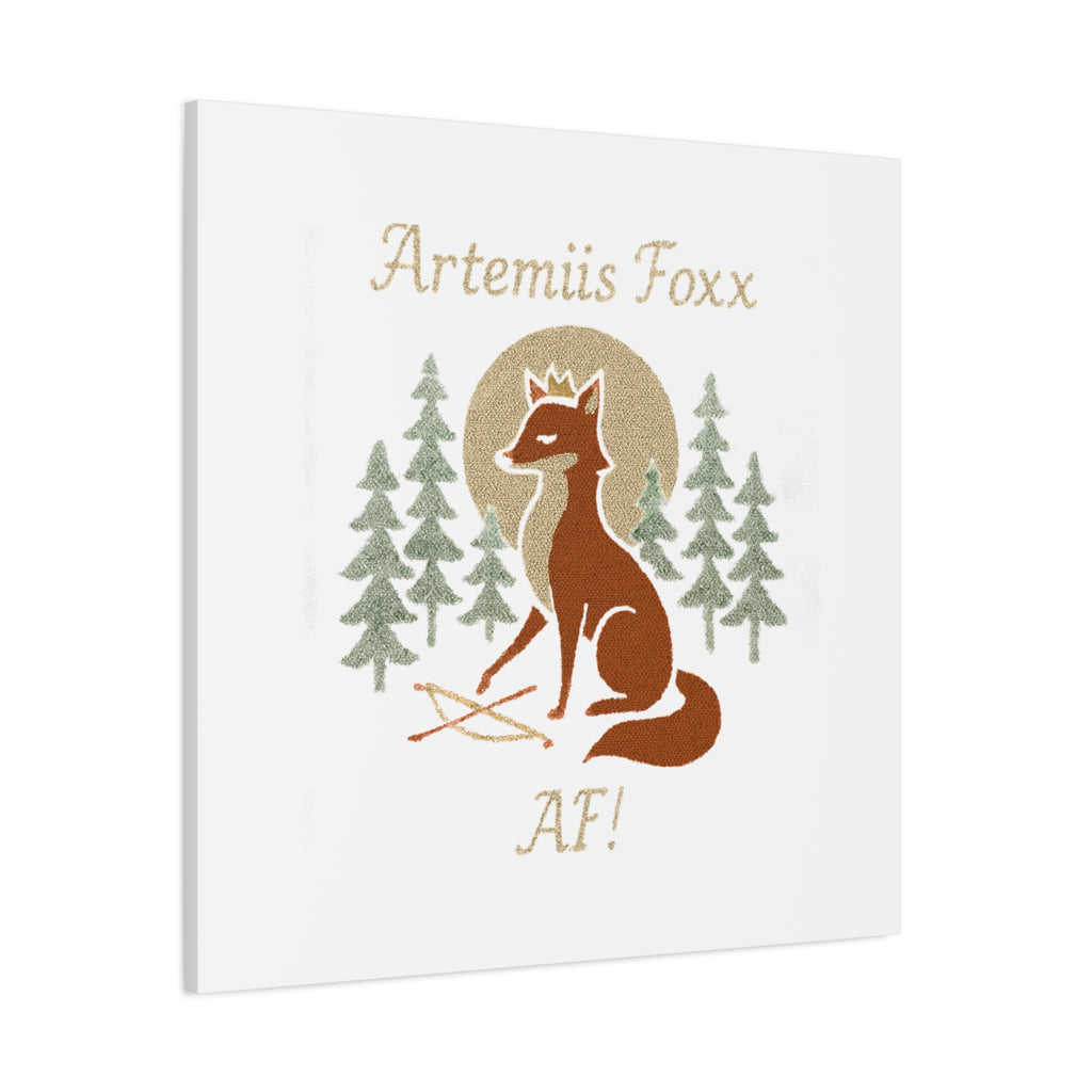 Artemiis Foxx crown fox illustration Matte Canvas