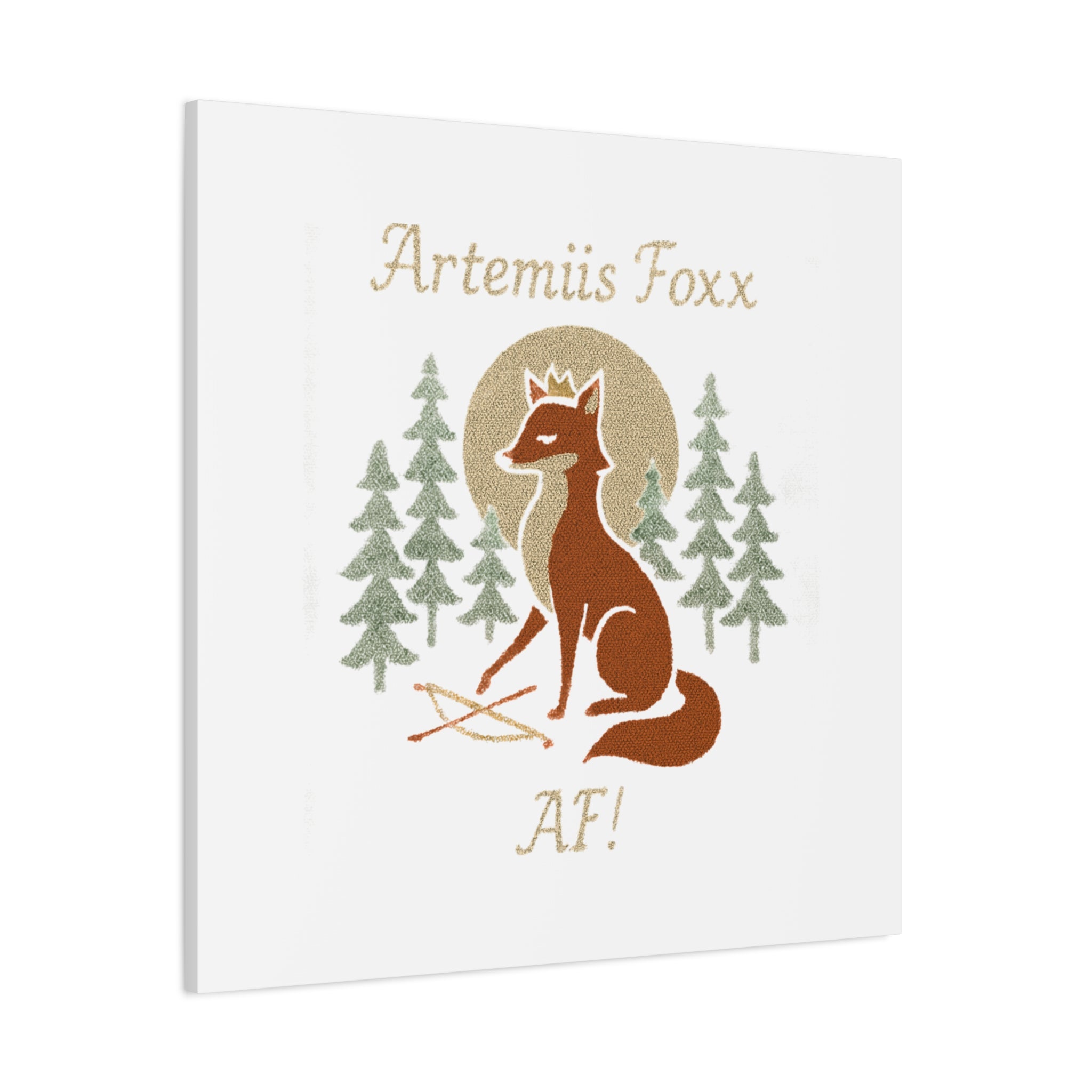 Artemiis Foxx crown fox illustration Matte Canvas