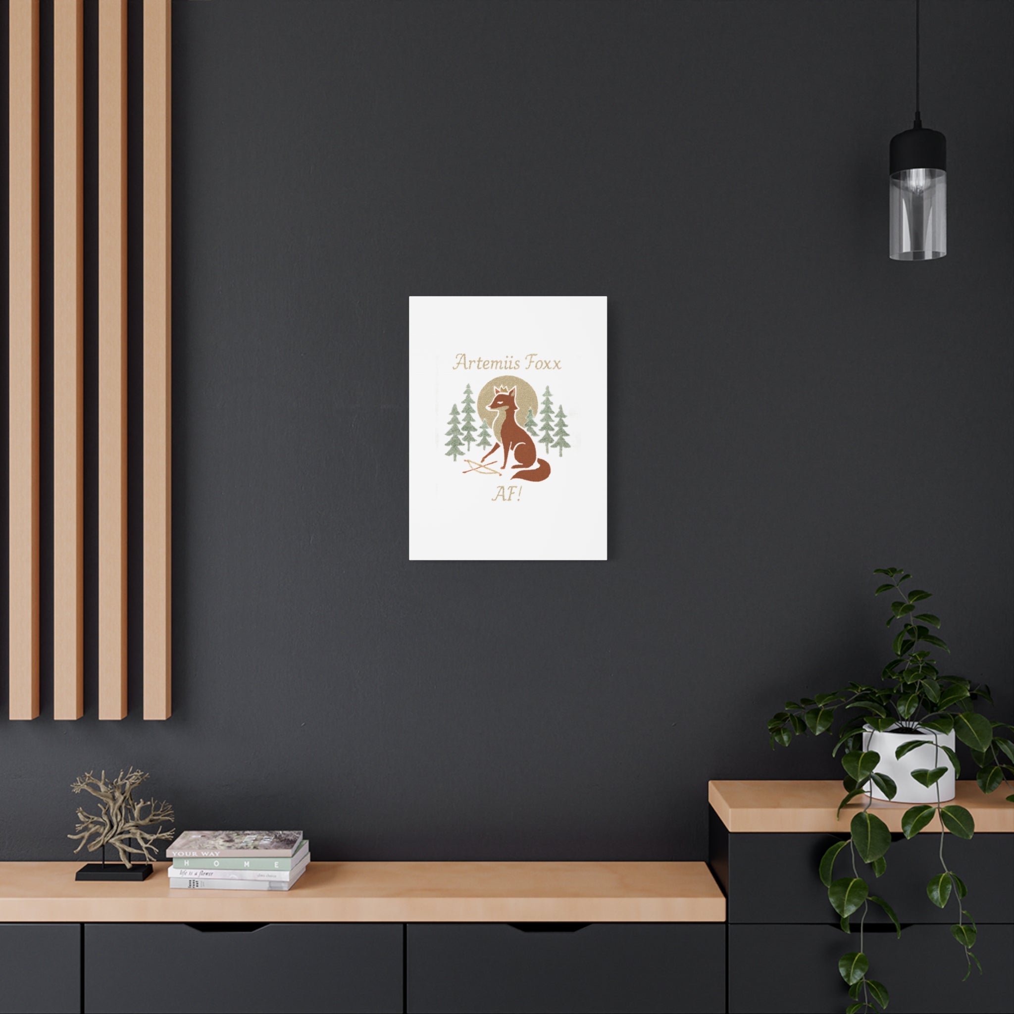 Artemiis Foxx crown fox illustration Matte Canvas