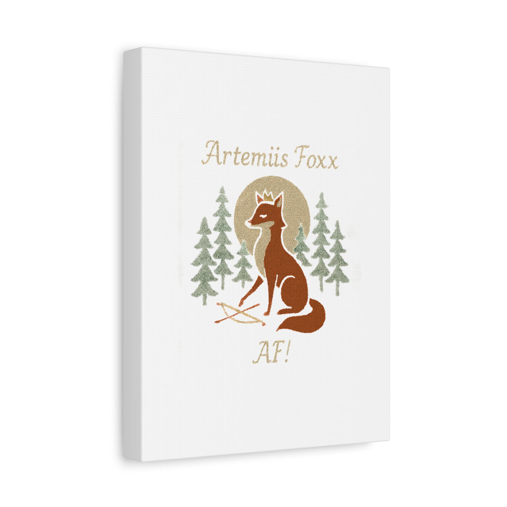 Artemiis Foxx crown fox illustration Matte Canvas
