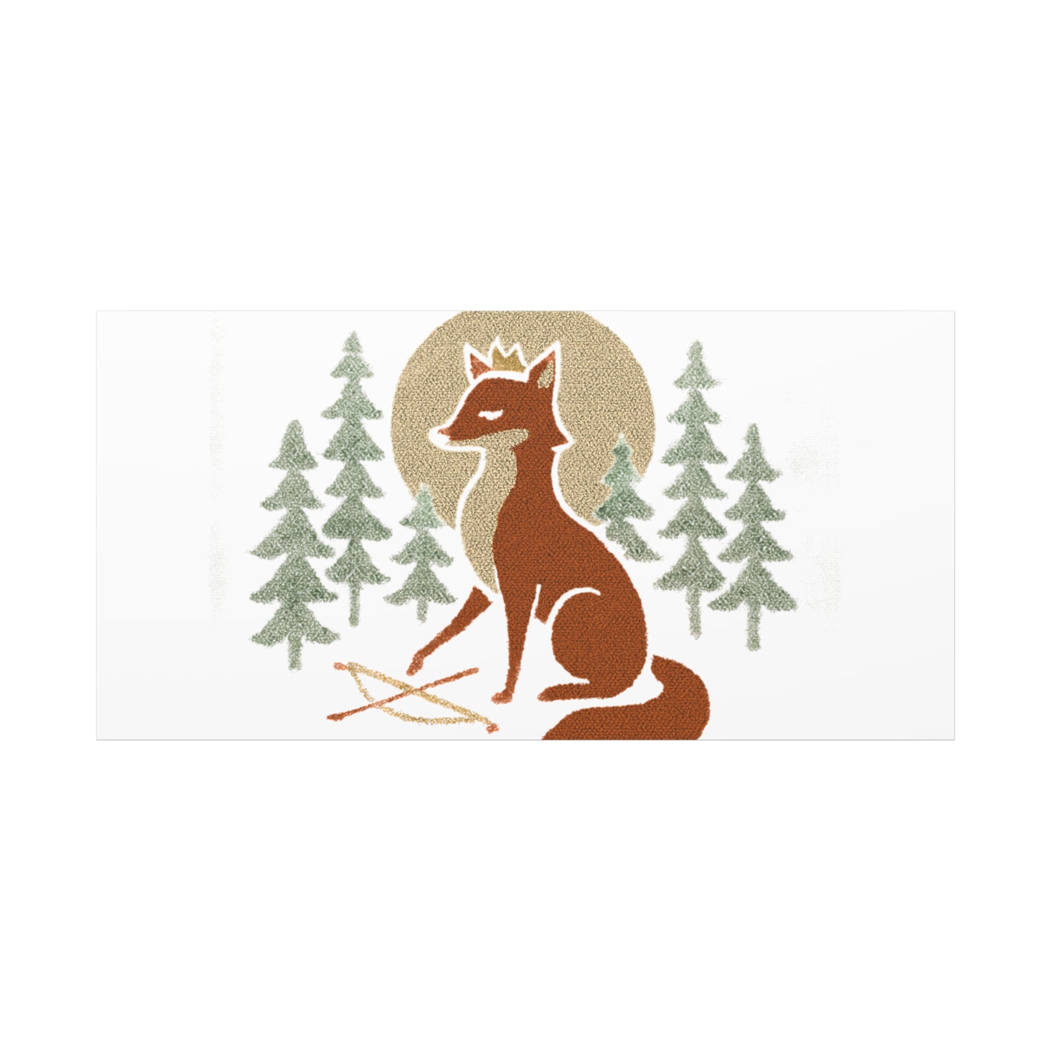 Artemiis Foxx crown fox illustration Matte Canvas
