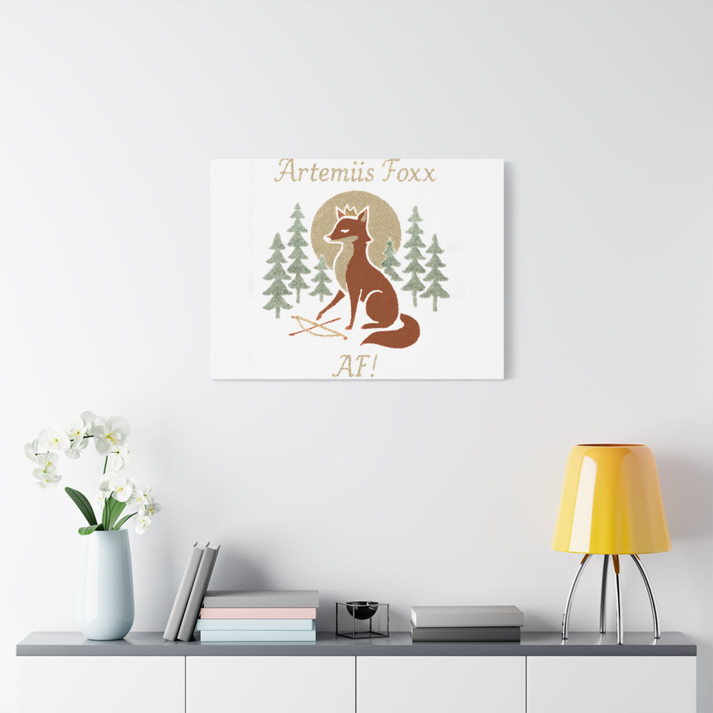 Artemiis Foxx crown fox illustration Matte Canvas