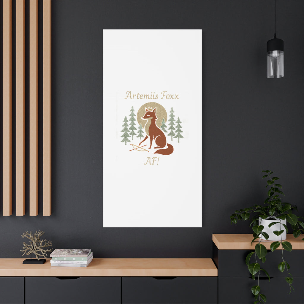 Artemiis Foxx crown fox illustration Matte Canvas
