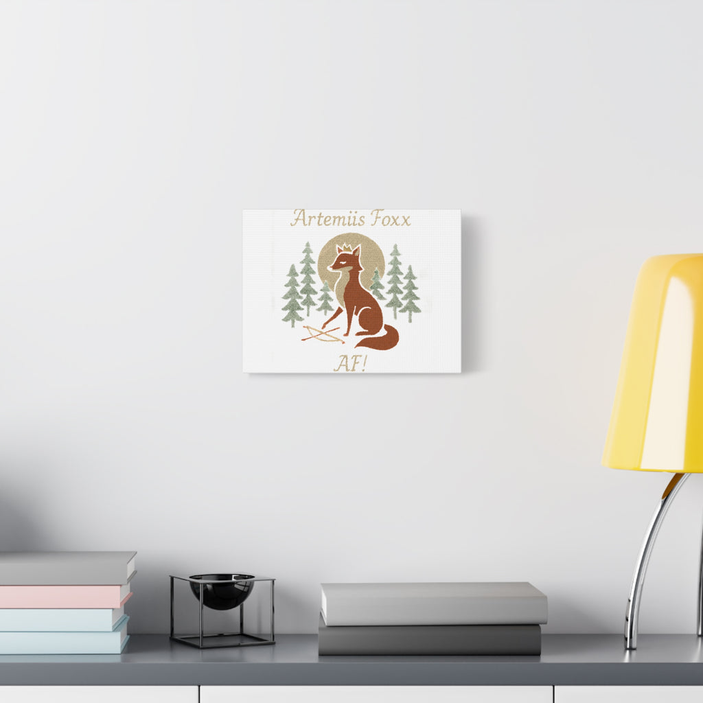 Artemiis Foxx crown fox illustration Matte Canvas