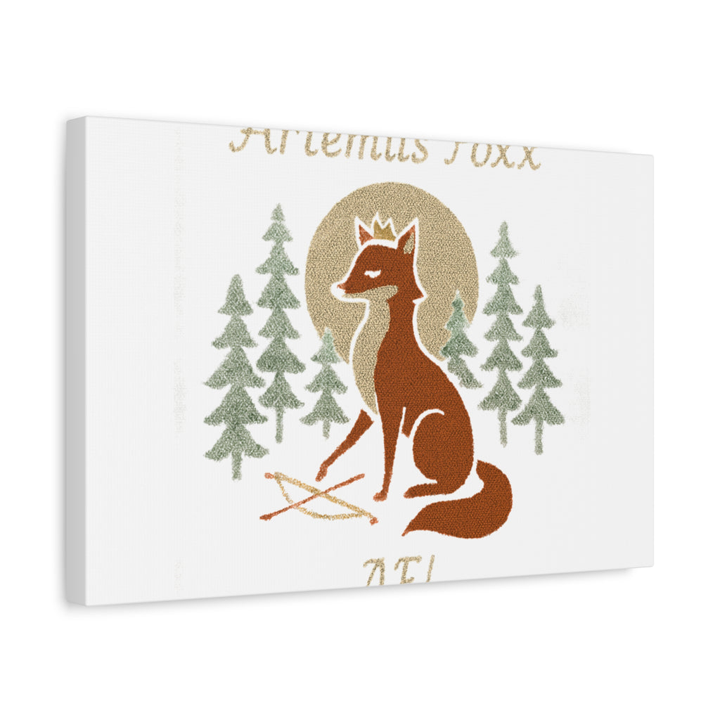 Artemiis Foxx crown fox illustration Matte Canvas