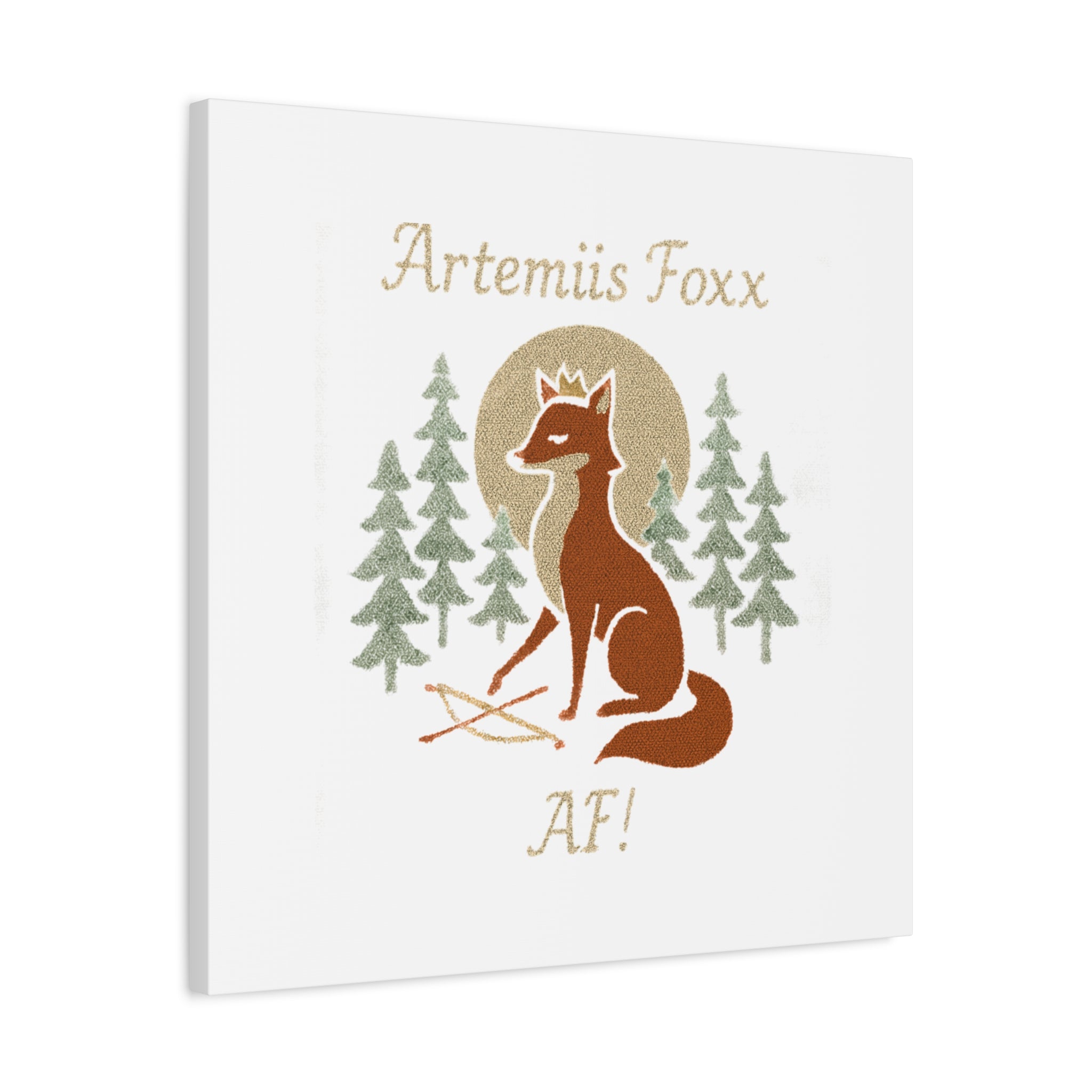 Artemiis Foxx crown fox illustration Matte Canvas