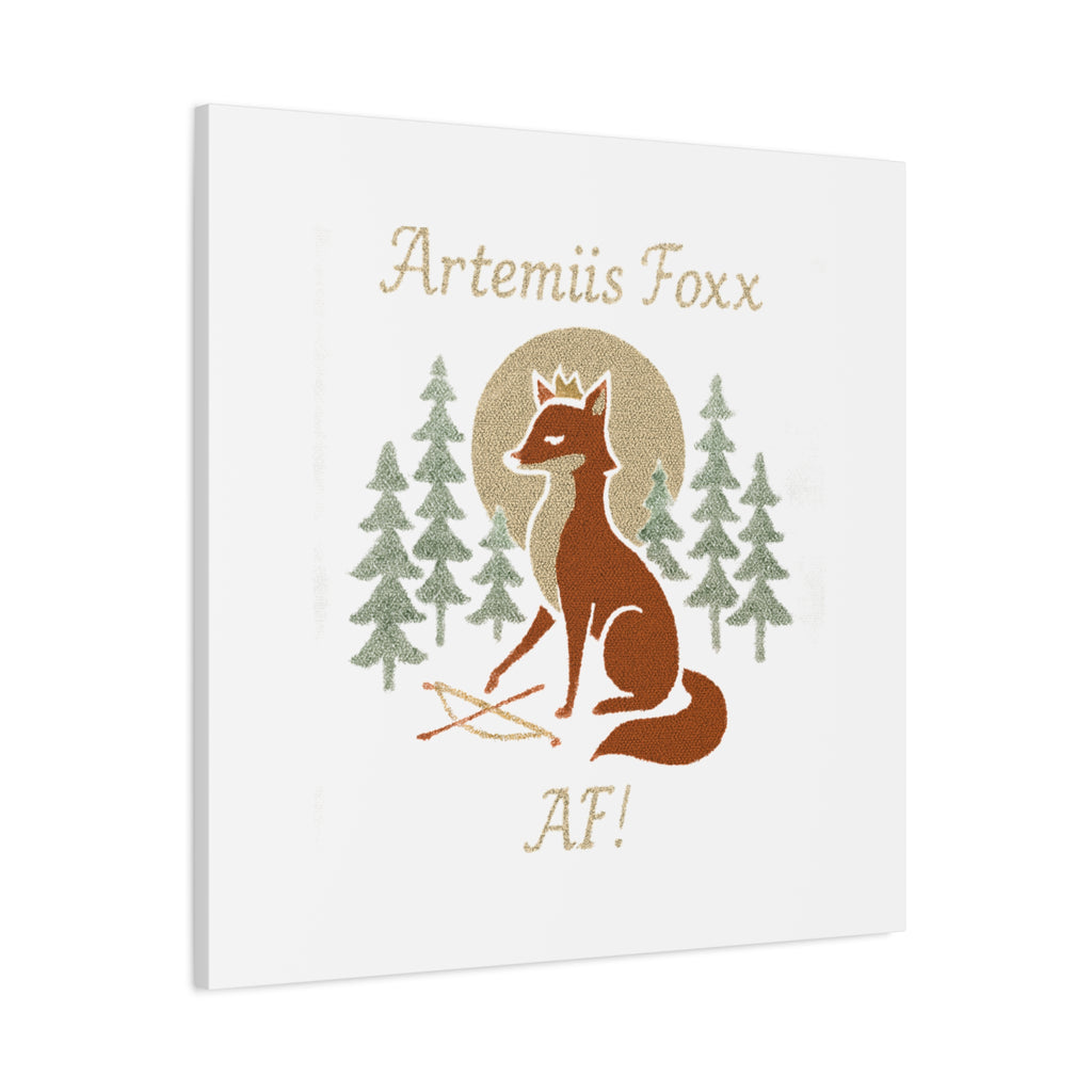 Artemiis Foxx crown fox illustration Matte Canvas