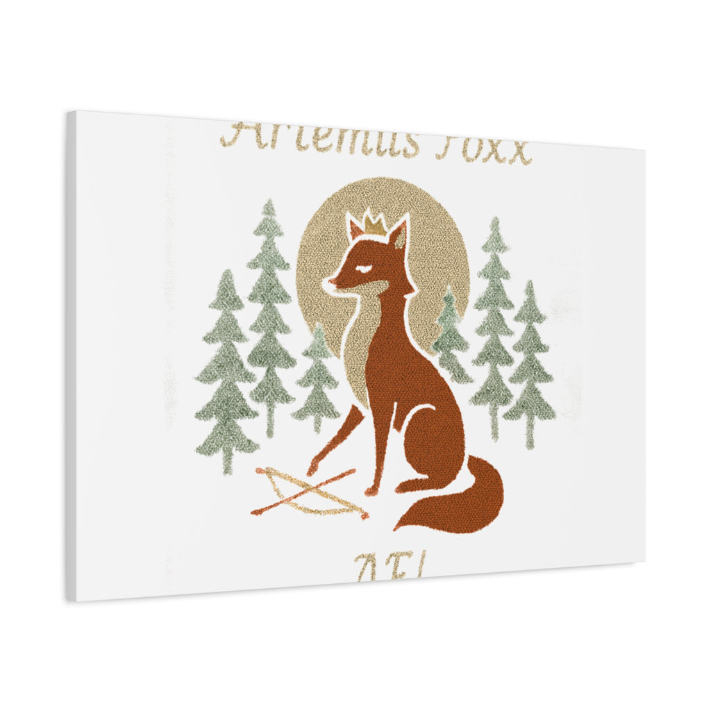 Artemiis Foxx crown fox illustration Matte Canvas