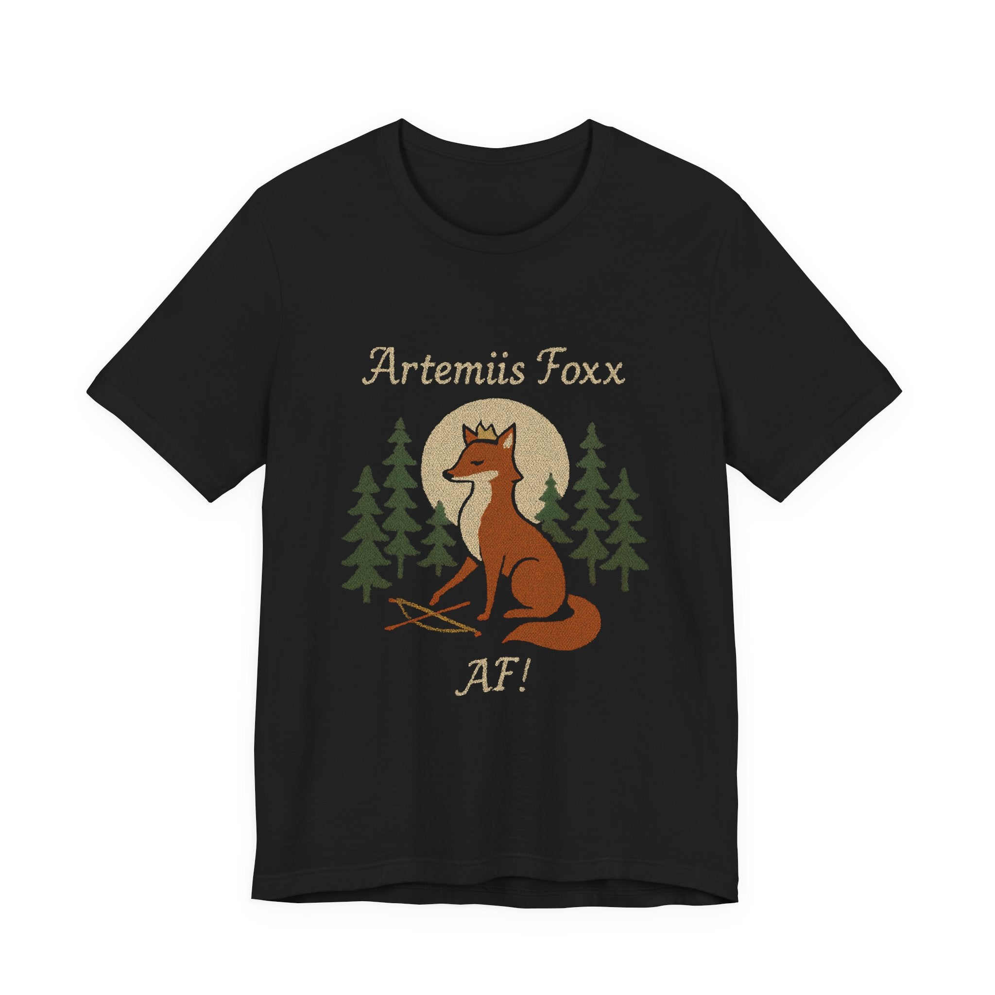 Moonlight Fox Goddess T-Shirt | Fox Archer Mythical Tee