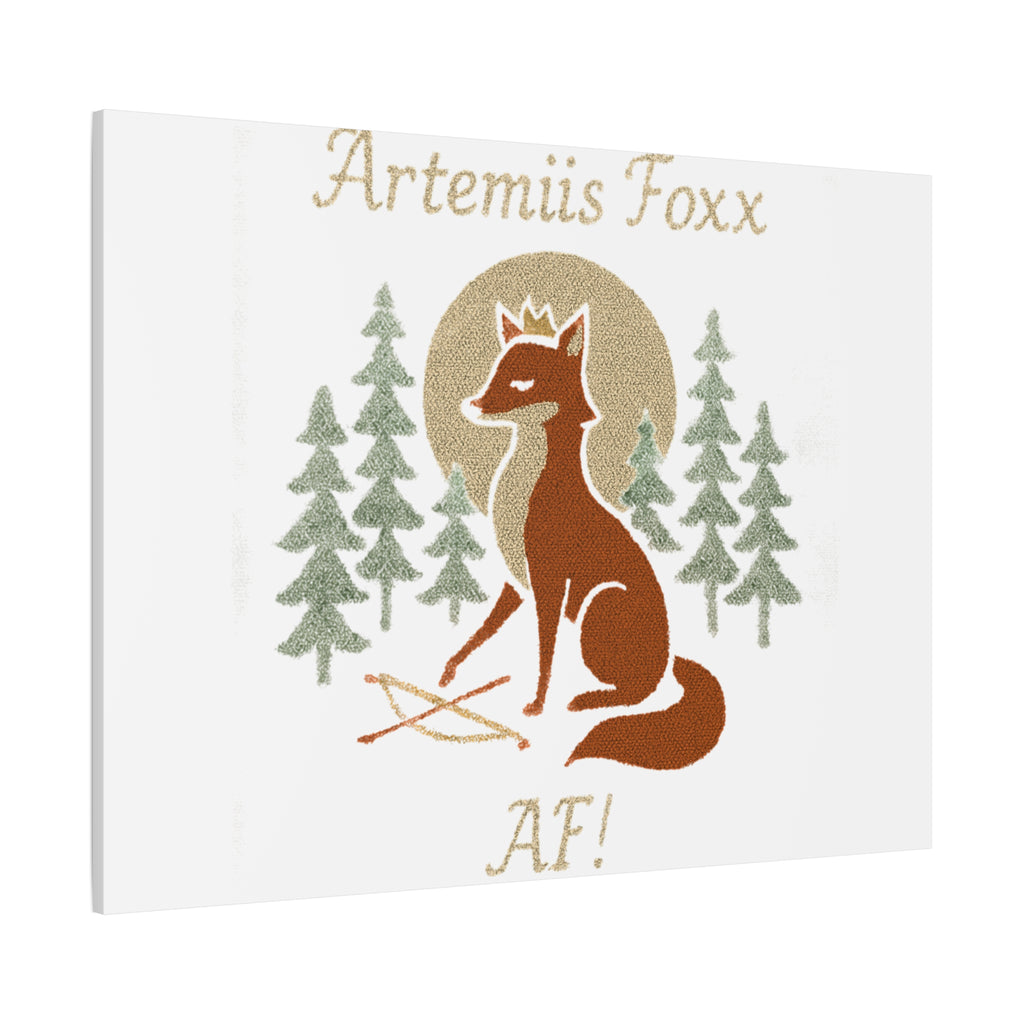 Artemiis Foxx crown fox illustration Matte Canvas