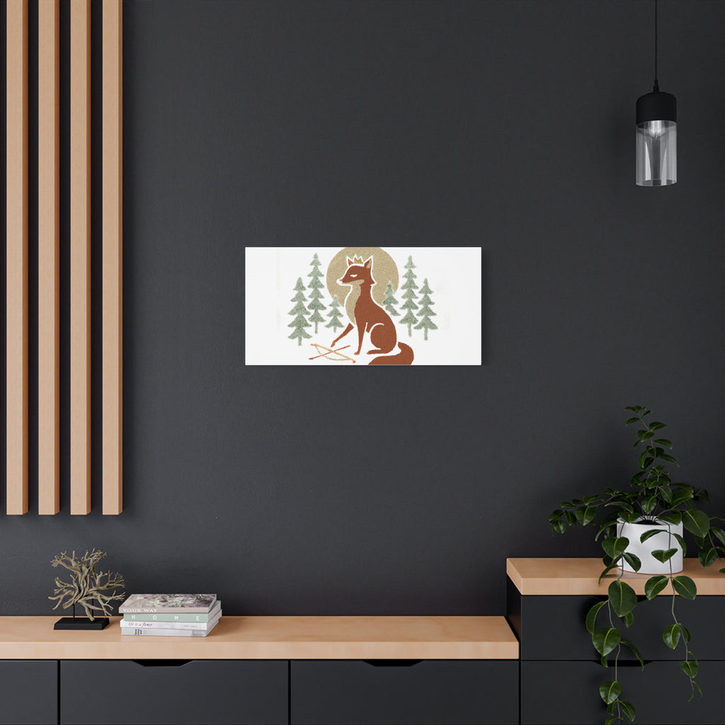 Artemiis Foxx crown fox illustration Matte Canvas