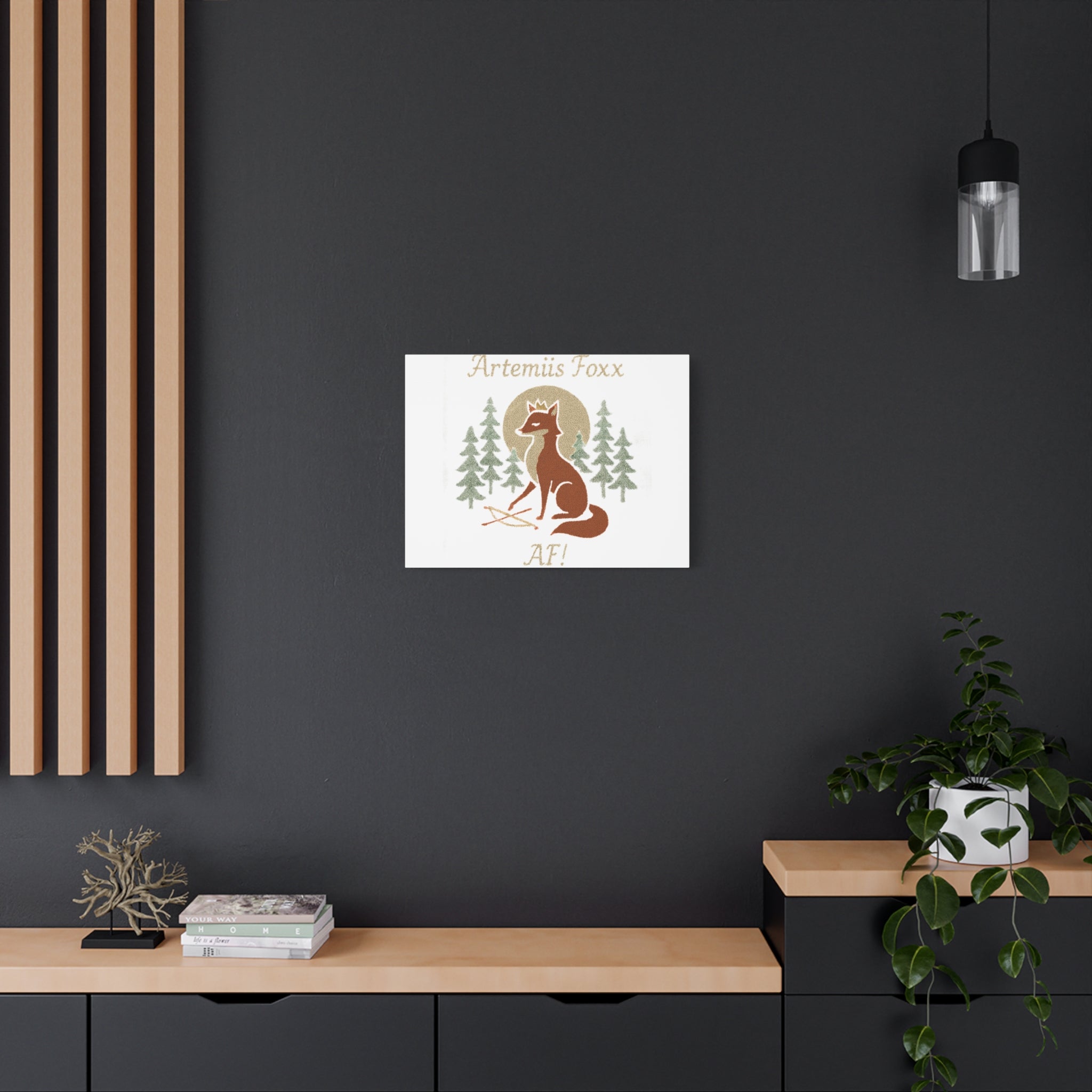 Artemiis Foxx crown fox illustration Matte Canvas