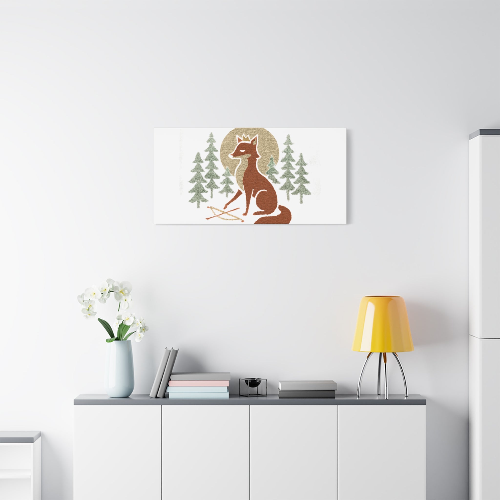 Artemiis Foxx crown fox illustration Matte Canvas