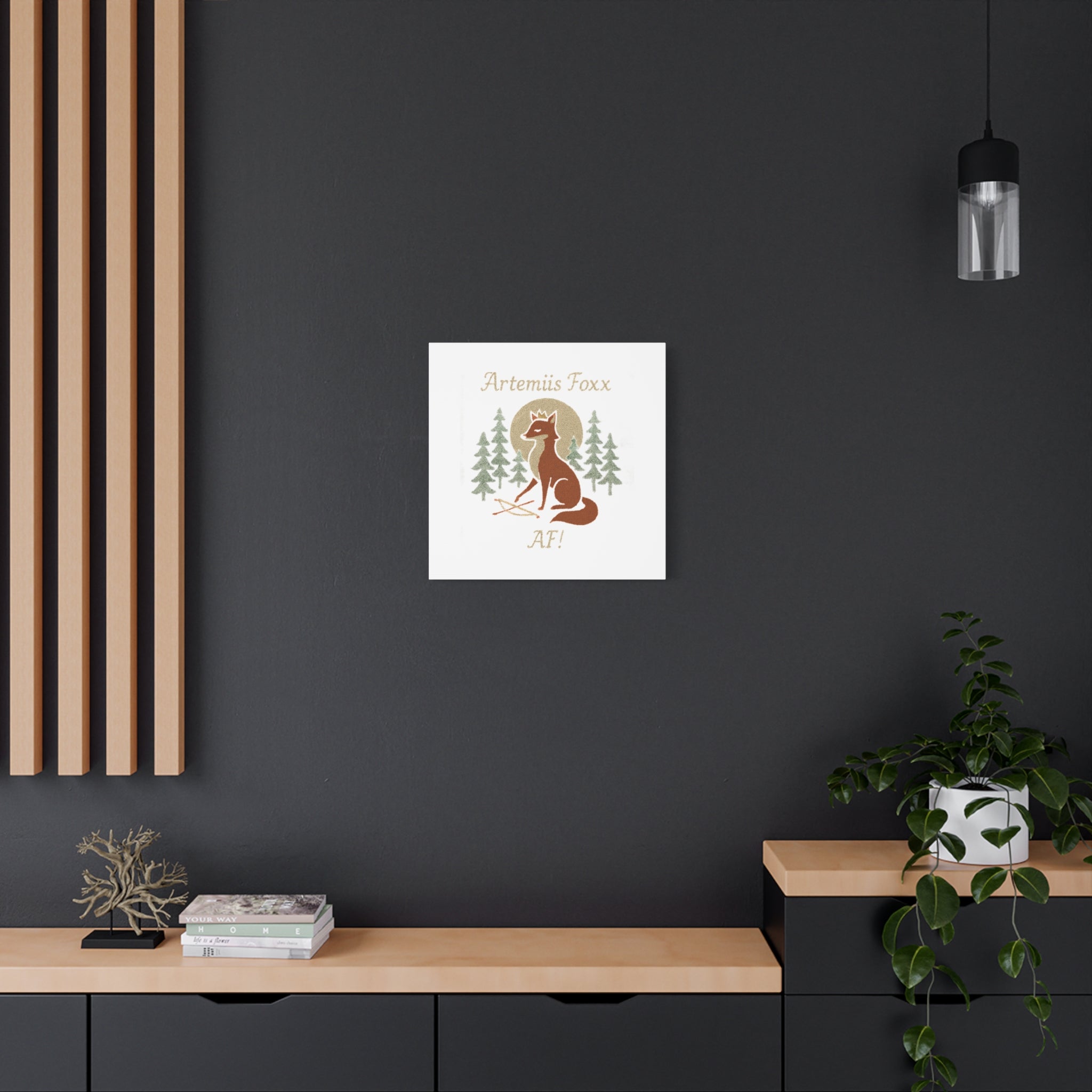 Artemiis Foxx crown fox illustration Matte Canvas