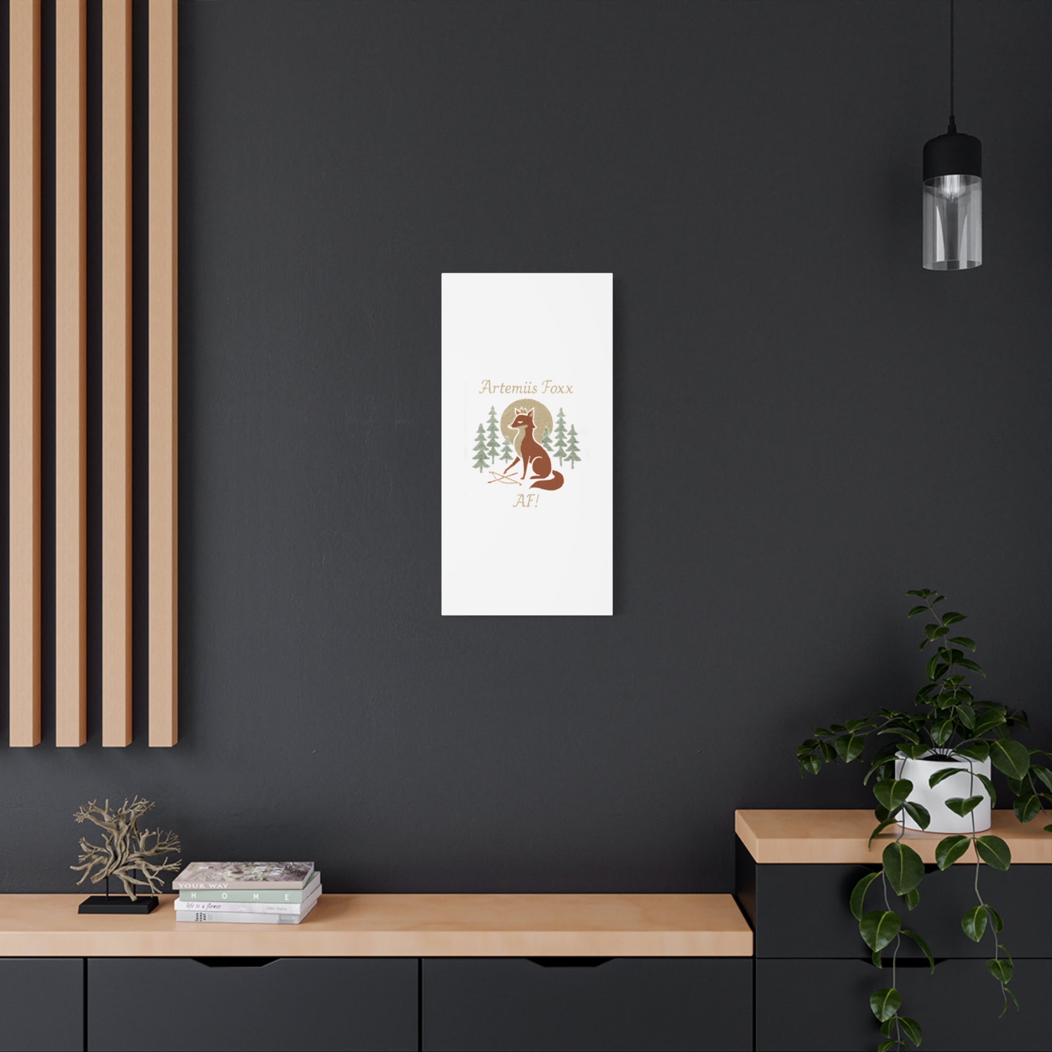 Artemiis Foxx crown fox illustration Matte Canvas
