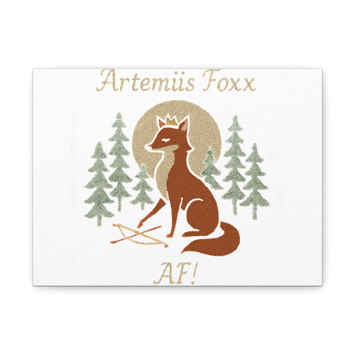 Artemiis Foxx crown fox illustration Matte Canvas