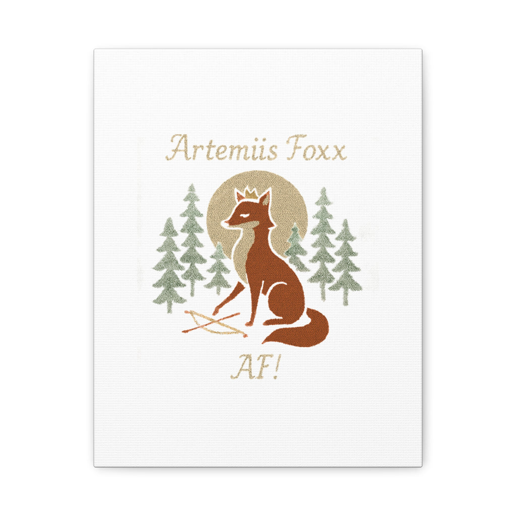 Artemiis Foxx crown fox illustration Matte Canvas