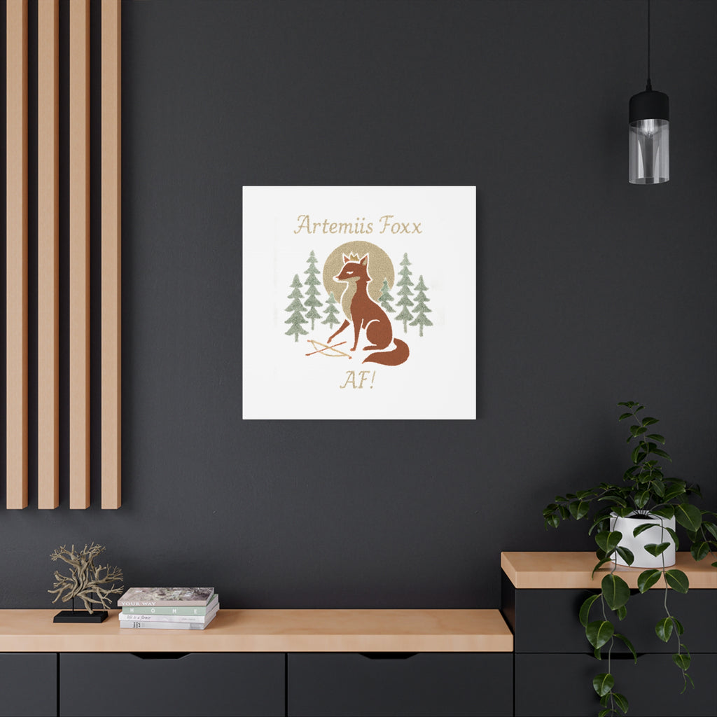 Artemiis Foxx crown fox illustration Matte Canvas