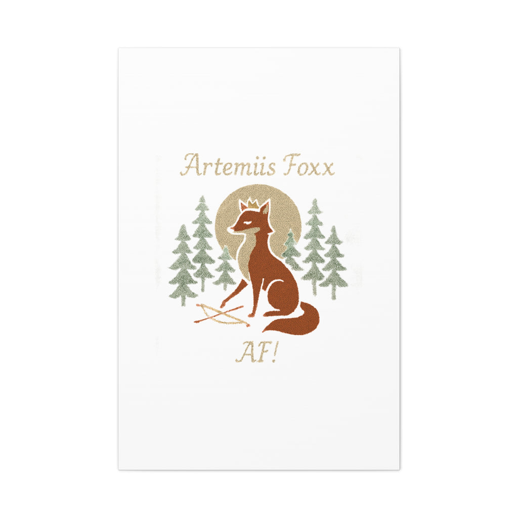Artemiis Foxx crown fox illustration Matte Canvas