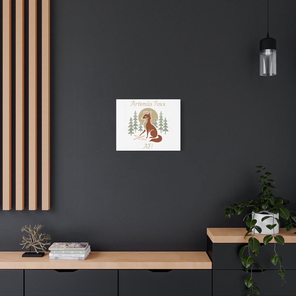Artemiis Foxx crown fox illustration Matte Canvas