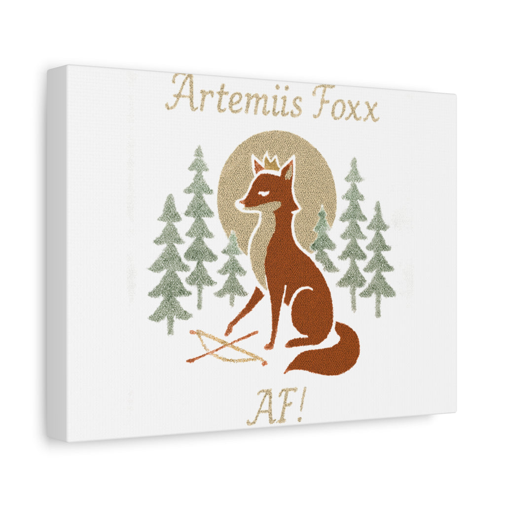 Artemiis Foxx crown fox illustration Matte Canvas